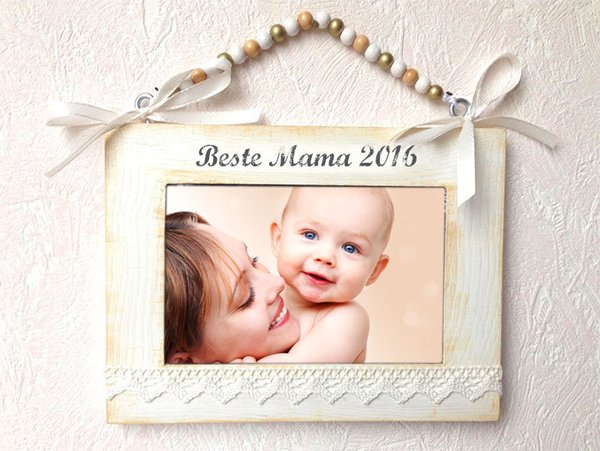 Bilderrahmen personalisiert Vintage "Beste Mama" / "Bester Papa"