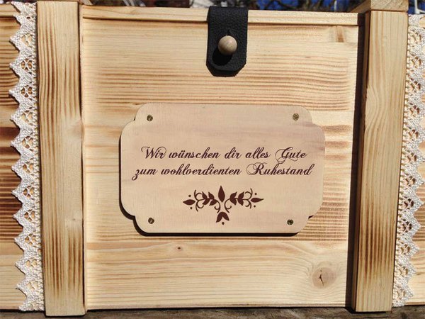 Erinnerungsbox personalisiert zum Ruhestand "Succulente" / Geschenk zum Ruhestand