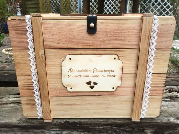 Grosse Hochzeitstruhe mit Schlitz "Nr.6" / Hochzeitskiste personalisiert / Kartenbox